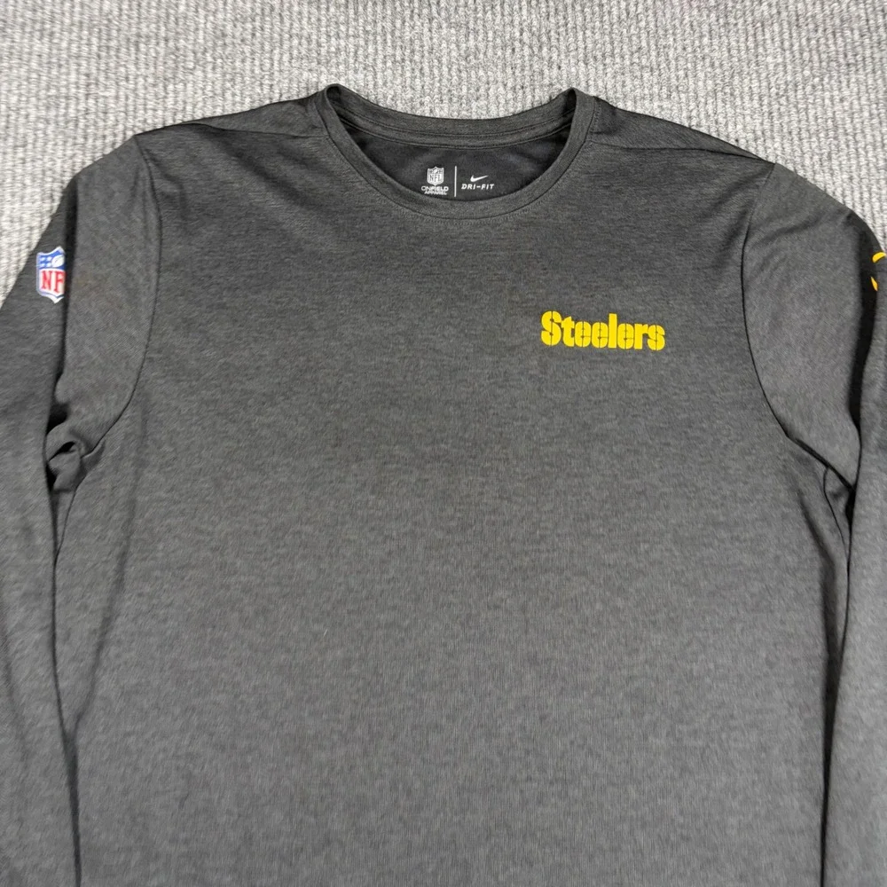 Nike‎ Shirt Mens L NFL Pittsburgh Steelers On-Field Dri-Fit Long Sleeve Gray